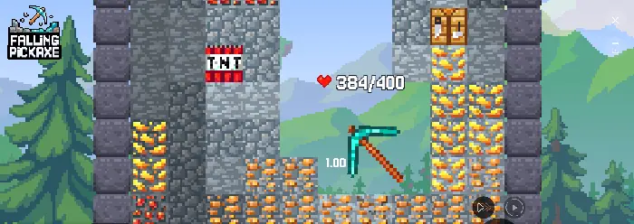 Verschiedene Blöcke aus Falling Pickaxe